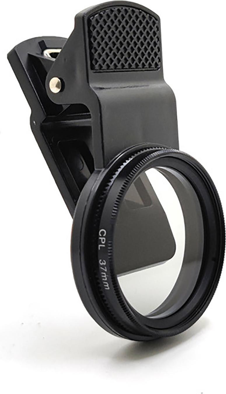 Gistuch 37mm CPL mobiele telefoon polarisatiefilter universele clip voor het verwijderen van reflecties op ronde filters