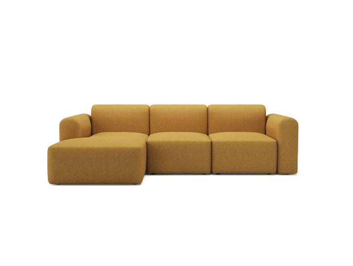 Ecksofa TENKSOM Rund, Relax-Ecke, Big-Sofa, Endless Seating , gelb (ocker), B:266cm H:71cm T:152cm, Sofas, Ecksofa, Bezüge wechselbar, Kaltschaum im Sitz, Nordic Swan Ecolabel