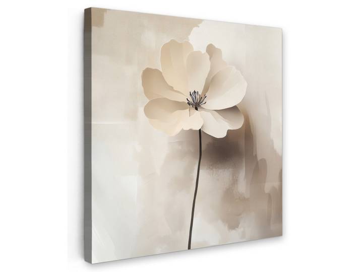 LEINWANDBILD Blume - Beige - Farbe - Schatten Wandbild Wohnzimmer 50x50 cm