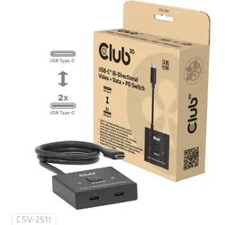 CLUB3D USB-C® Bidirektionaler Video + Daten + PD Switch