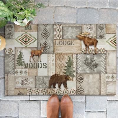 Laural Home Trail Ridge Gray Outdoor Door Mat