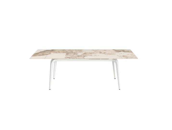Table extensible céramique marbre blanc 140-220 cm