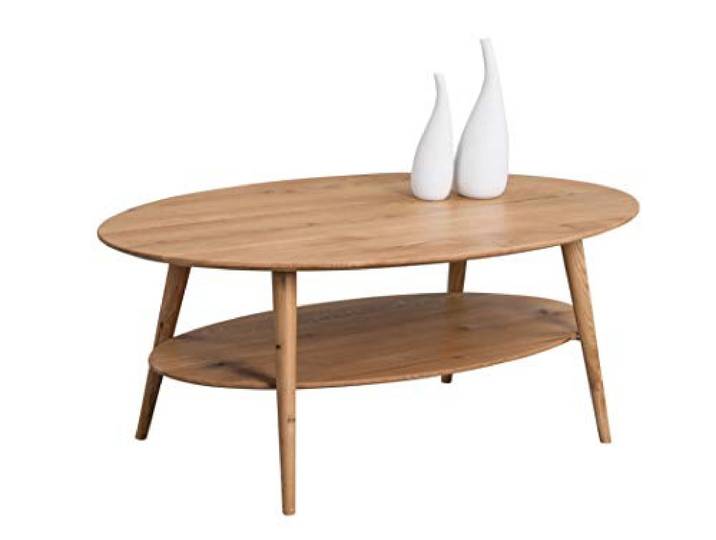M2 Kollektion Phil - ovaler Couchtisch 70x42x115cm Massivholz