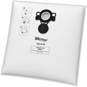 McFilter Staubsaugerbeutel NI 20, 430240152, für Nass-Trockensauger Nilfisk Attix, IVB, VL & Maxxi, 6 Stück