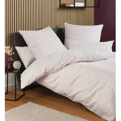 Janine Bettwäsche Chinchilla S Edelflanell 78071 kreiderose Kissenbezug 80x80 cm