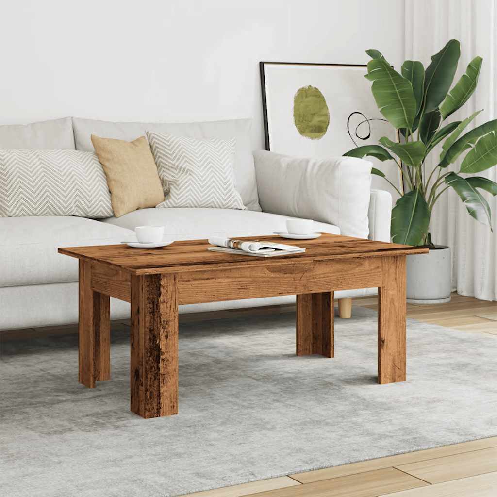 vidaXL Mesa de centro madera contrachapada madera envejecida Marrón