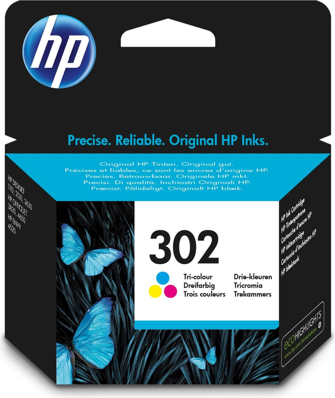 HP 302 Originele Tri-color Inktcartridge, Standaard, 1 stuk