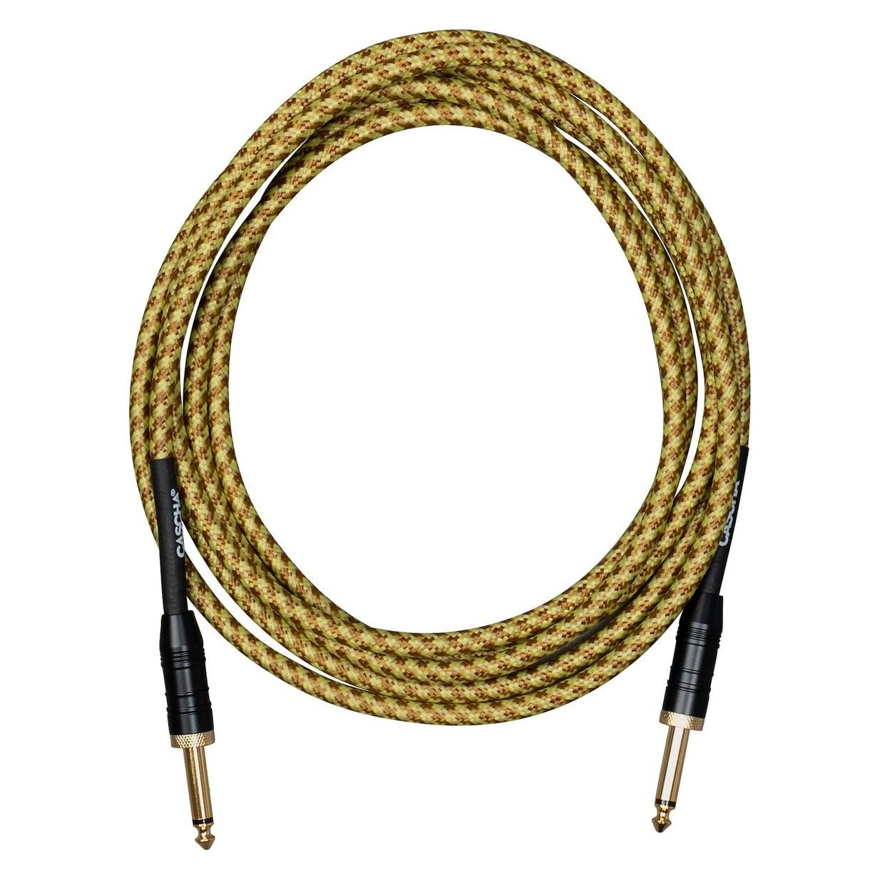Cascha Professional Line Gitarrenkabel - 9 m - gerade-gerade - Tweed Natural (52295583)