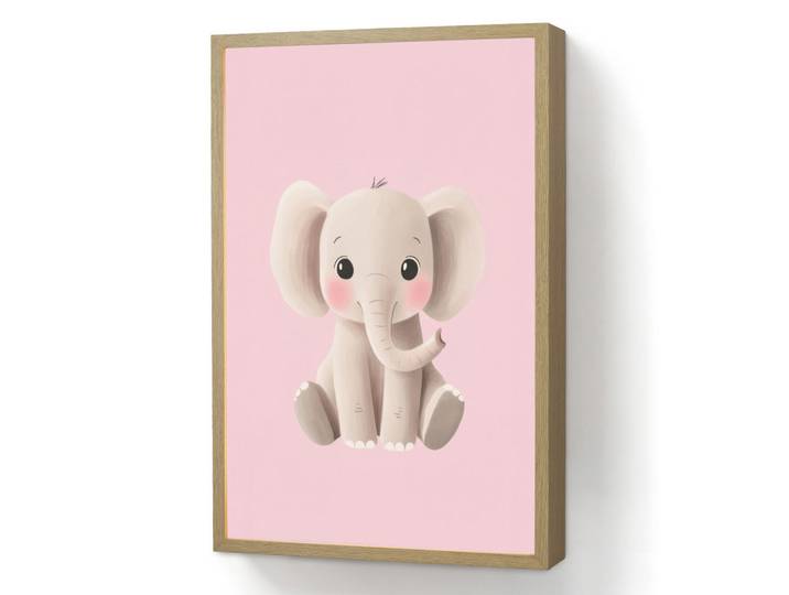 OnlyWow Nachttischlampe MIT Akku Elefant - Baby - Rosa - Cartoon 40x60 cm, Rechteckig, LED integrated, 40x60x8 cm, Lampen & Leuchten, Innenbeleuchtung, Nachtlichter