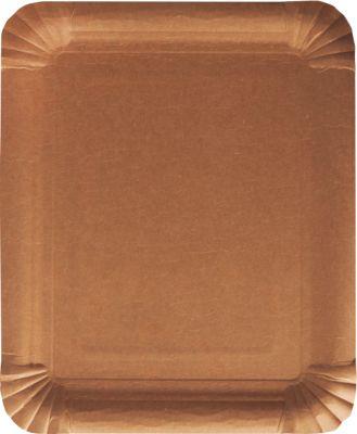 Pappteller Papstar Pure, 500 Stück, eckig, lebensmittelecht, B 165 x L 200 mm, Frischfaserkarton, braun