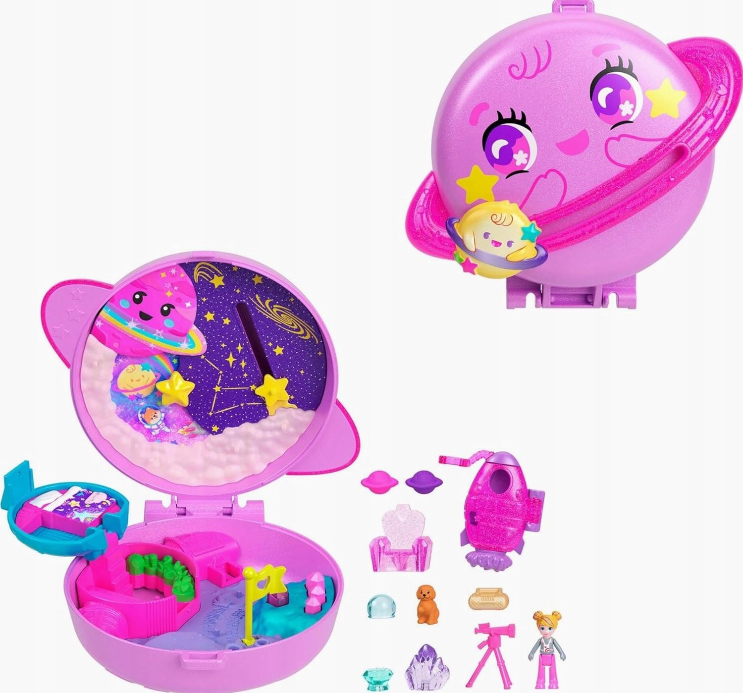 Kosmische Reisset met Poppetje, Hondje en 10 Accessoires