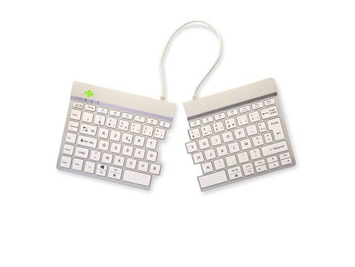 R-Go Tools Split Break Clavier ergonomique sans fil Bluetooth - Transportable - Blanc