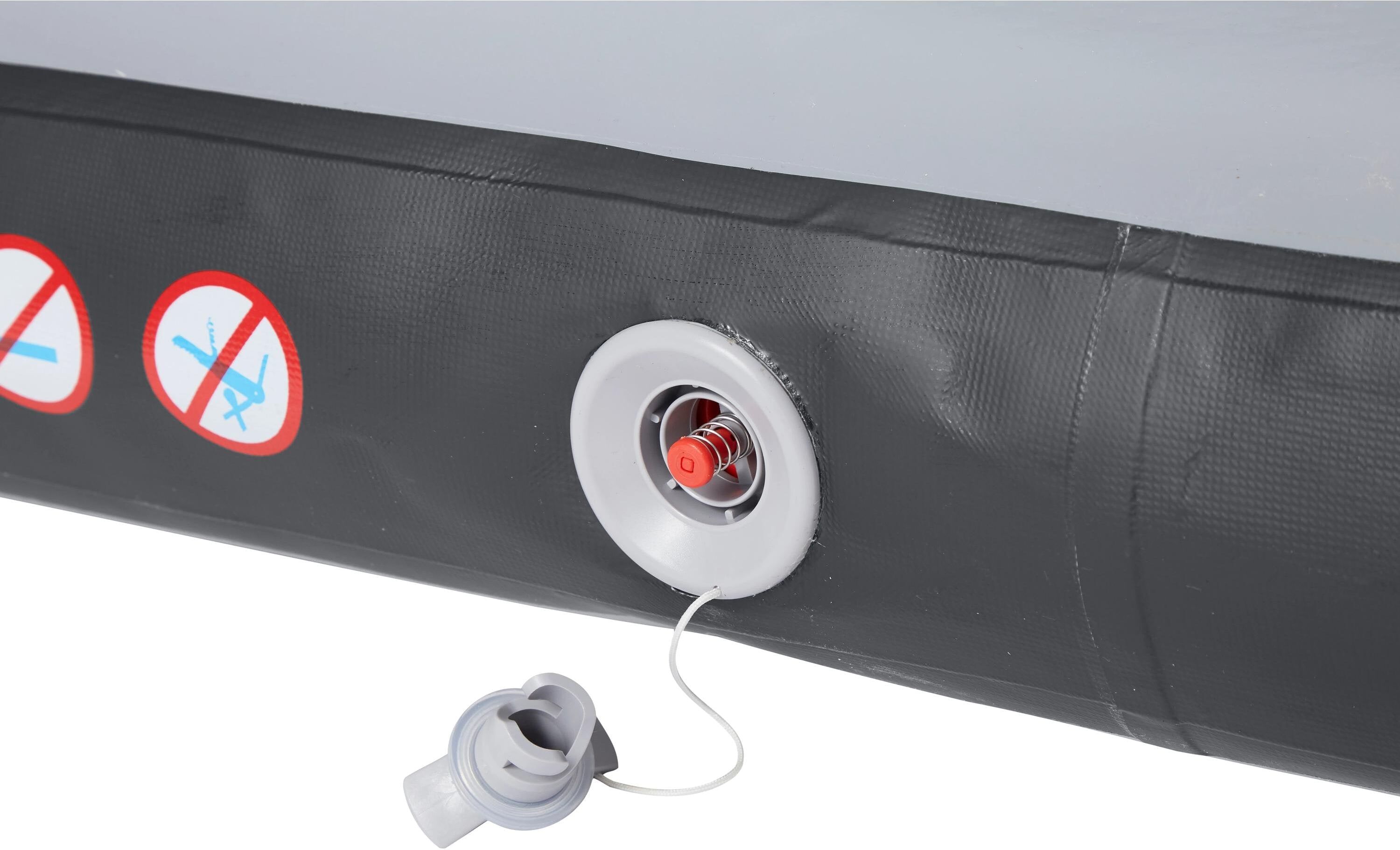 Trainingsmatte SCHOU "AirTrack 400 x 100 x 15 cm", grau (schwarz), Sportmatten, B/H/L: 100cm x 15cm x 400cm, Trainingsmatte, Trainingsmatte mit Elektropumpe, B:100cm H:15cm L:400cm schwarz B/H/L: 100cm x 15cm x 400cm