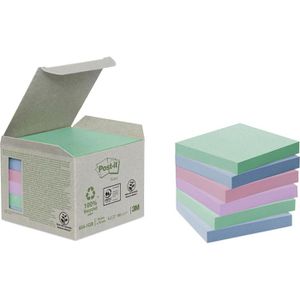 Post-it Haftnotizen Recycling Notes, pastell, 76 x 76mm, selbstklebend, 6x 100 Blatt