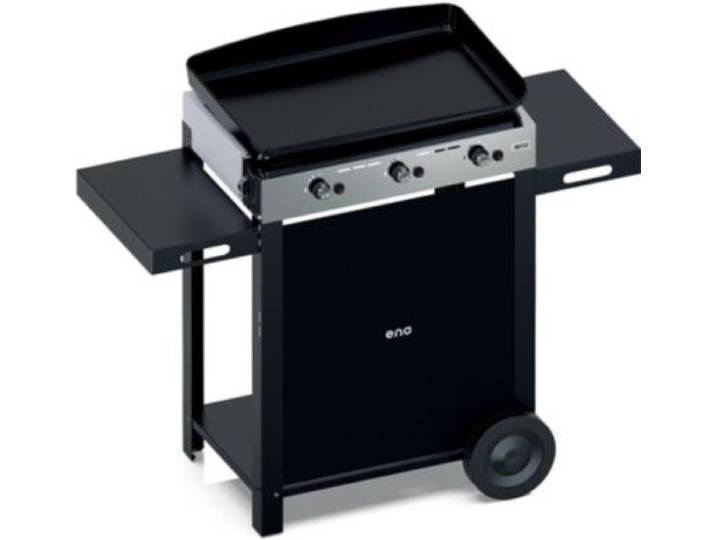 Eno - Plancha Gaz Combo Initial 65 Inox 3 Bruleurs Sur Chariot, 62x36 Cm