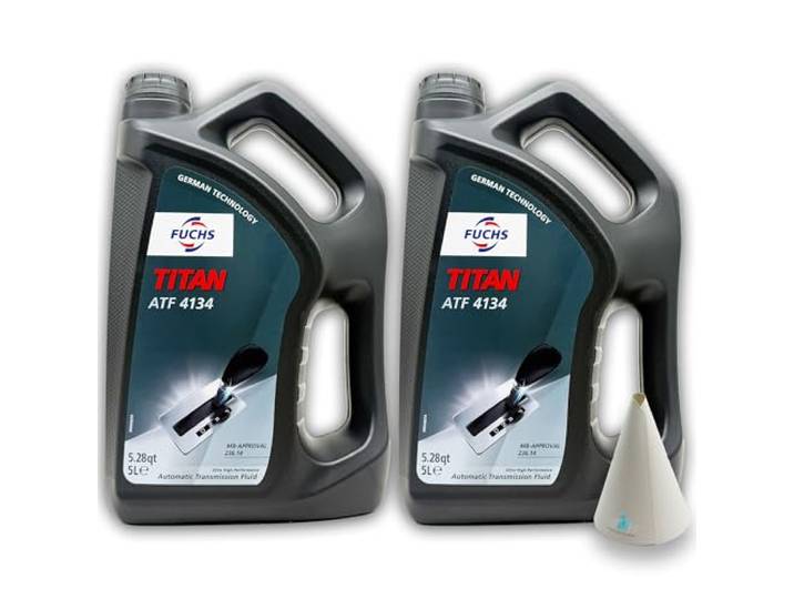 FUCHS TITAN ATF 4134 10 L MB 236.14 Automatikgetriebeöl Hochleistungs-ATF für Mercedes-Benz 7G-Tronic – optimale Schaltperformance - 10 Liter - mit Trichter