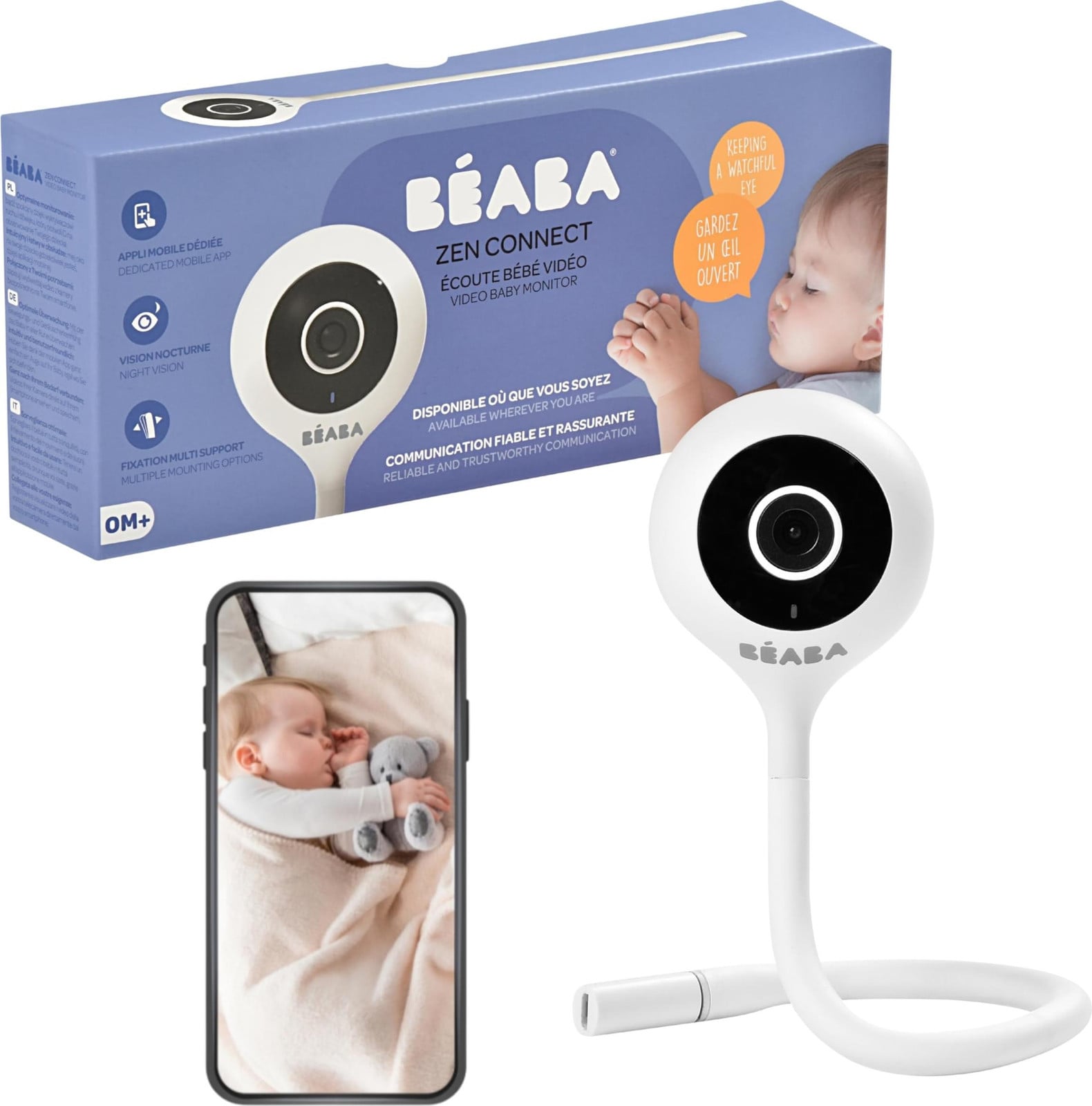 Béaba Video babyfoon ZEN Connect, wit