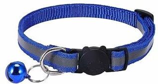 Inspire Select Reflective Bell Cat Collar Adjustable Safety Nylon Pet Collar For Cats & Small Dogs blue