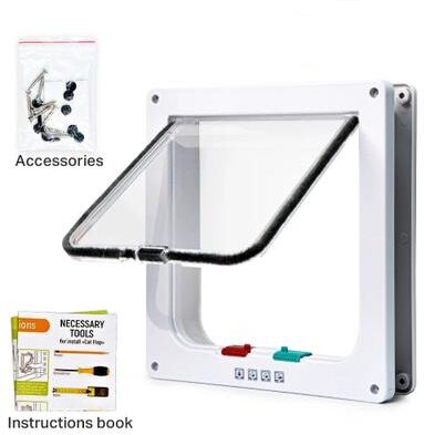 Uplifted Finds 4 Way Locking Smart Pet Door white s