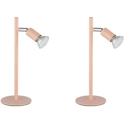 Tischleuchte Beistelllampe Nachttischlampe pfirsichfarben Spot beweglich H 30 cm 2er Set