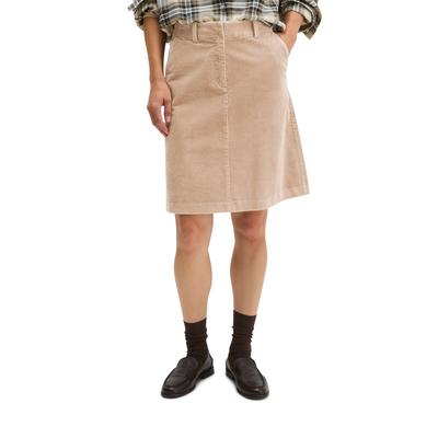 Webrock MARC O'POLO "mit lässiger Rillen-Struktur", Damen, Gr. 32, beige (earthy taupe), Obermaterial: 98% Baumwolle, 2% Elasthan, unifarben, figurbetont kurz, Röcke