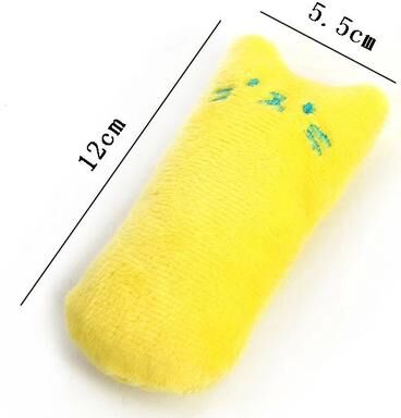 Inspired Living Catnip Chew Plush Toy For Playful Cats large Yellow
