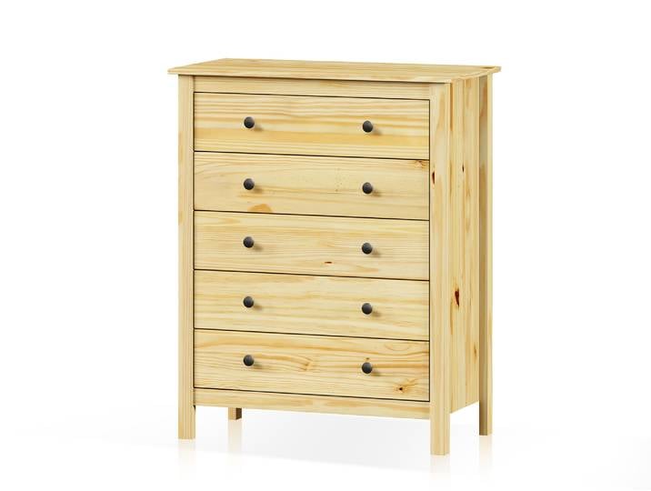 TOBINO Kommode mit 5 Schubladen, Material Massivholz, Kiefer