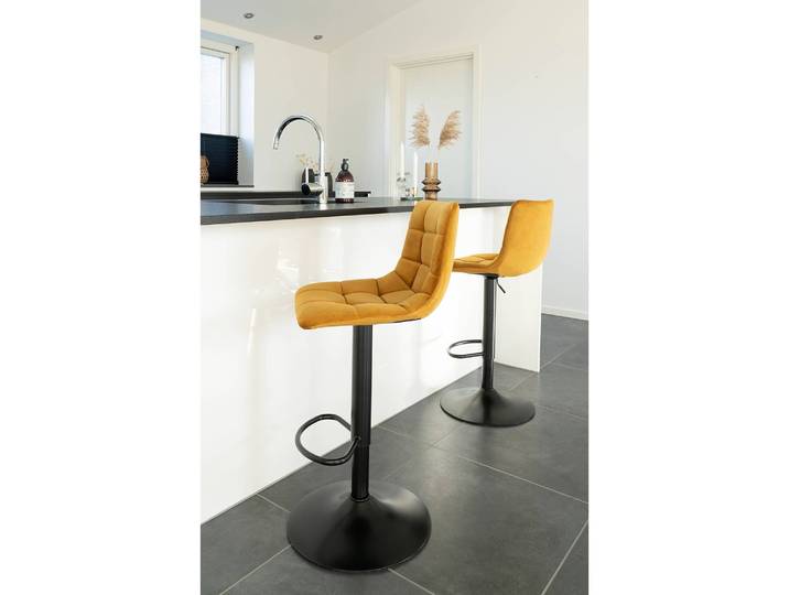 Barstuhl Bazian (2er-Set) 43 x 88 x 43cm Senfgelb