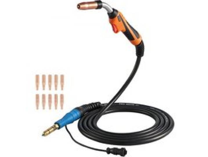 VEVOR 250A MIG Schweißbrenner mit 4,57 m Schlauch, MIG Schweißpistole mit 0,8/0,9 mm Ersatzdüsen, Profi-Schweißzubehör Kompetibel mit Miller MDX-250, Schutzgasschweißgerät für Werkstatt & Industrie