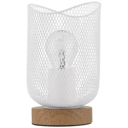 Nova Luce 9555800 Lyron E27 Tischleuchte Naturholz, Weiß