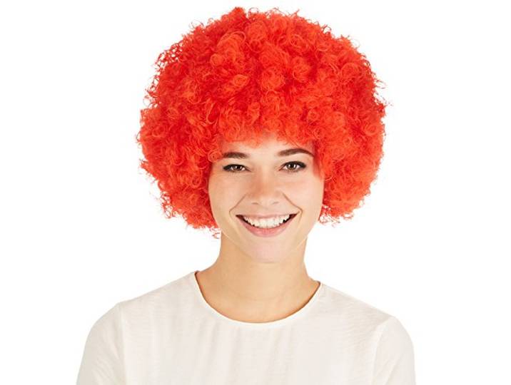 Dressforfun pruik clown Afro - Rood