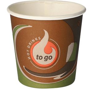 Papstar Trinkbecher 88212 To Go, farbig, Pappe, Einweg, für Heißgetränke, 0,1 l, 80 Stück