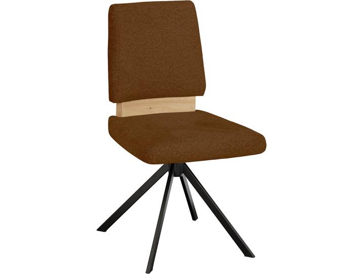 Drehstuhl MASSIVLINE & MORE Brügge 301 , rost, schwarz, rost, B:48cm H:92cm T:59,5cm, Holzwerkstoff, Metall, Stoff, Stühle, Drehstuhl