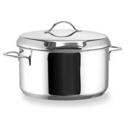 Habonne Kochtopf Rostfreier Stahl Glans Mit Deckel 16 Cm, Pfanne + Kochtopf, Silber