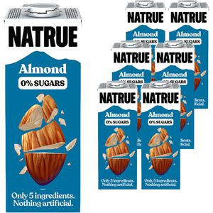 Natrue Mandeldrink Almond 0% Sugars, zuckefrei, je 1 Liter, 6 Stück