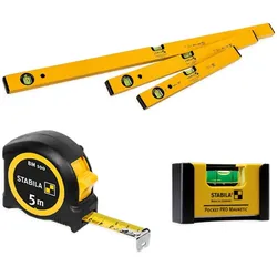 Stabila Classic Set 3-teilig 40/60/100 cm, Bandmaß 5 m, Pocket PRO Magnetic Set