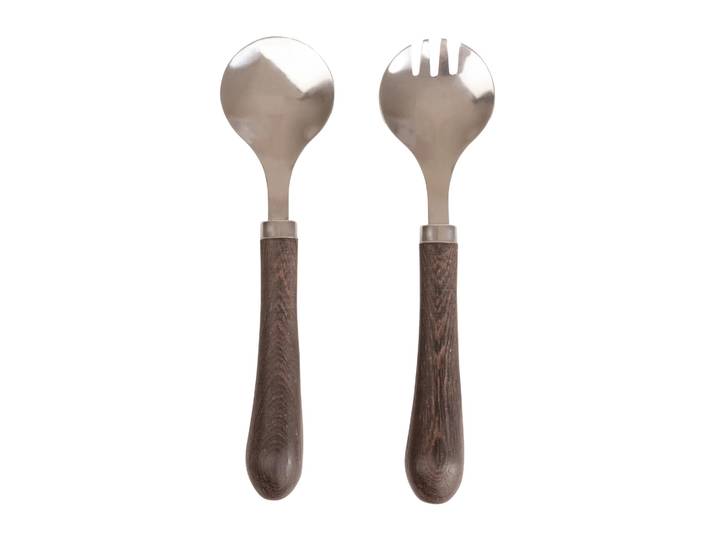 Sagaform Ensemble pour salade Astrid Marron-argent