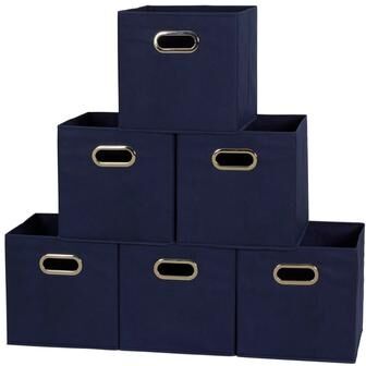 Household Essentials Open Fabric Cube Storage Bins, Set of 6