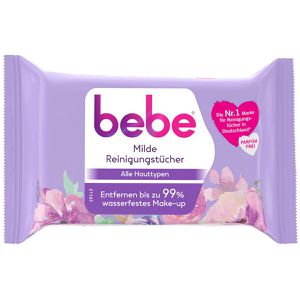 bebe Abschminktücher Milde Reinigungstücher, mit Aloe Vera und Panthenol, für alle Hauttypen, 25 Stück