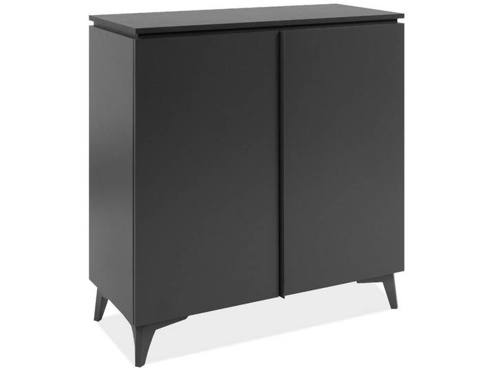 Finori GmbH Buffet 2 Türen L88 cm - Bertrix, Schwarz, Rechteckig, 88x92x40 cm, Kleinmöbel, Kommoden, Sideboards