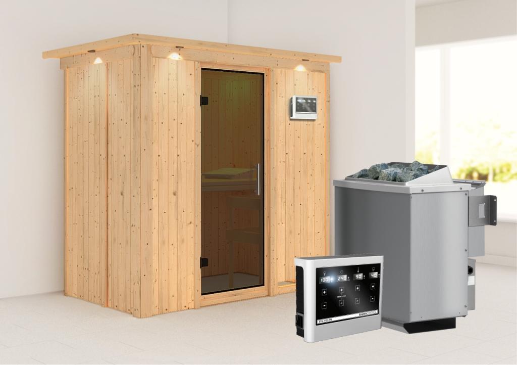KARIBUHOLZT Sauna Variado( Front),9kW Bio.Strg graphitf. GGT u. DK 09238933