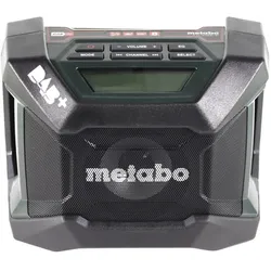 Metabo R 12-18 DAB+ BT Akku Baustellenradio 12-18 V DAB+ + 2x Akku 4,0 Ah + Ladegerät (AM, DAB+, FM, Bluetooth), Radio, Schwarz
