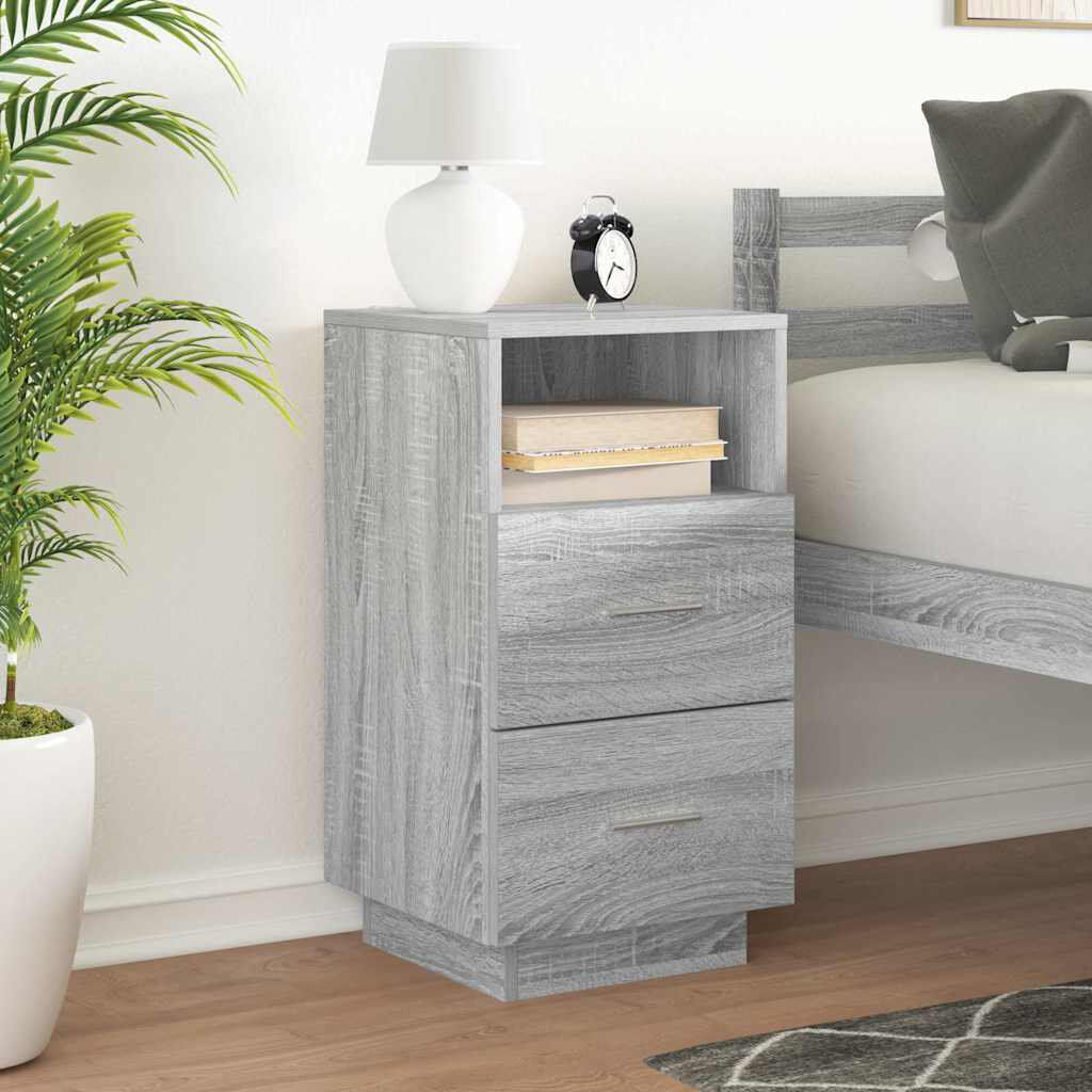 Natur Pur Kizzie 36cm W Manufactured Wood Bedside Table Grey/Sonoma 68cm H X 36cm W X 36cm D