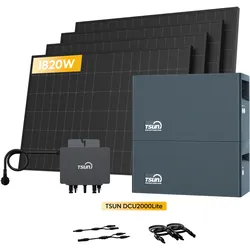 TSUN DCU2000Lite Solarspeicher für Balkonkraftwerke, mit 4 x 455W Bifaziale Solarmodule & 800W Mikro‐Wechselrichter. by Powerness - 4kWh / Standardversand