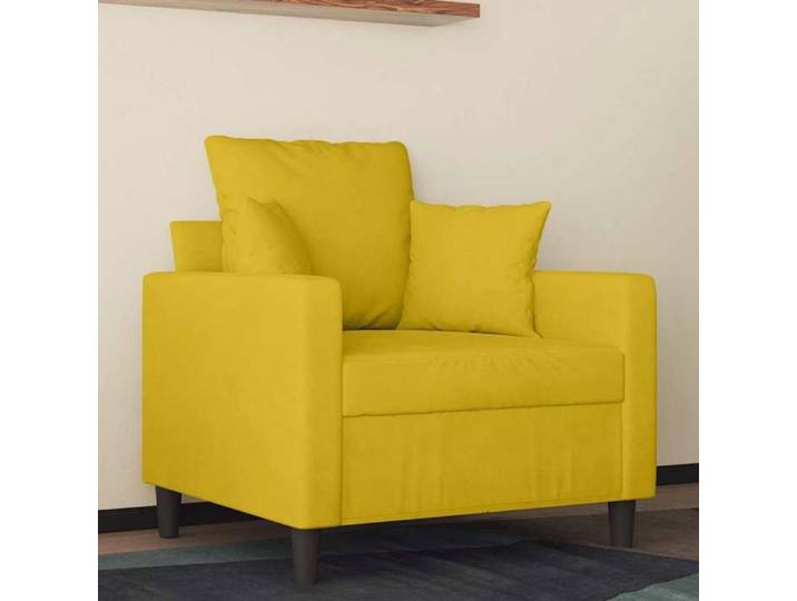 Haute Qualité Fauteuil de repos moderne - SWEETY - Chaise Relaxant avec Accoudoirs - Jaune 60cm Velours 78x77x80cm C80735