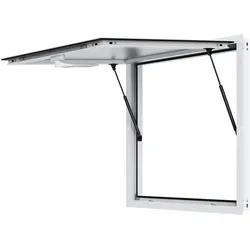 VEVOR Imbissfenster für Imbisswagen 915 x 915 mm Servicefenster aus Aluminiumlegierung für Imbisswagen, bis zu 85° schwenkbares Servierfenster mit Markisentür und Zughaken, für Imbisswagen