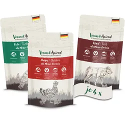 Venandi Animal 12x125g Mix-Paket Katzennassfutter Huhn/Pute/Rind