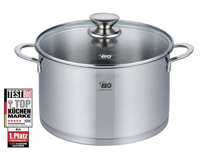 Fleischtopf ELO Galant , silber (silberfarben), Ø:24cm, Töpfe, Fleischtopf, integriertes Öl- Dosier-System, Induktion