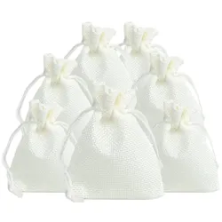 Espírito rebelde Sacs de Jute Pure White 10x14 cm (Pack 20x)
