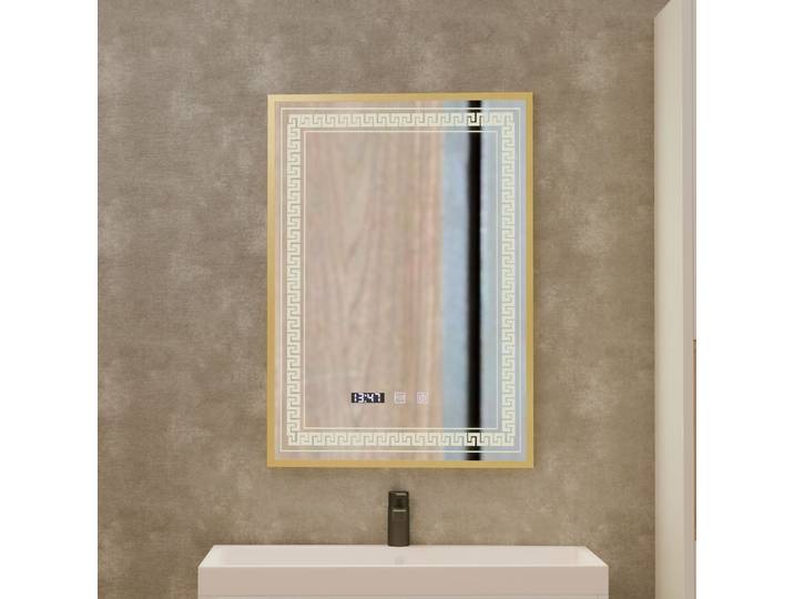 Miroir Led Desembuage Temperature 60x80 Cadre Dore Brosse